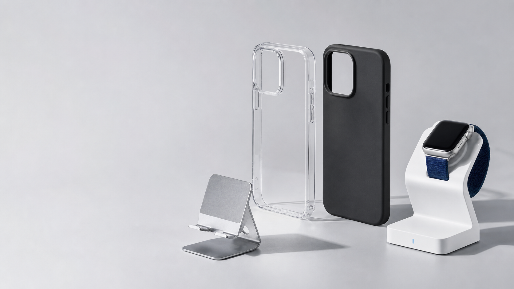 Onlydesk 투명 케이스, 초슬림 케이스, 모바일 및 워치 거치대